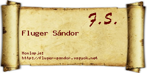 Fluger Sándor névjegykártya